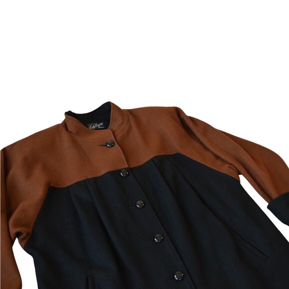 Lady Suzette Brown & Black Wool Blend Coat | Plus Size XL-2XL - Picture 4 of 12